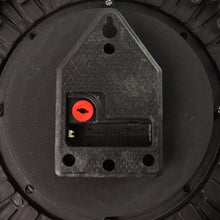 Wooden Look Round Wall Clock - Battery Operated, Easy-to-Read, Plastic Design for Home/Office