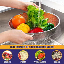 Stainless Steel Rice Vegetables Washing Bowl Strainer Collapsible Strainer.